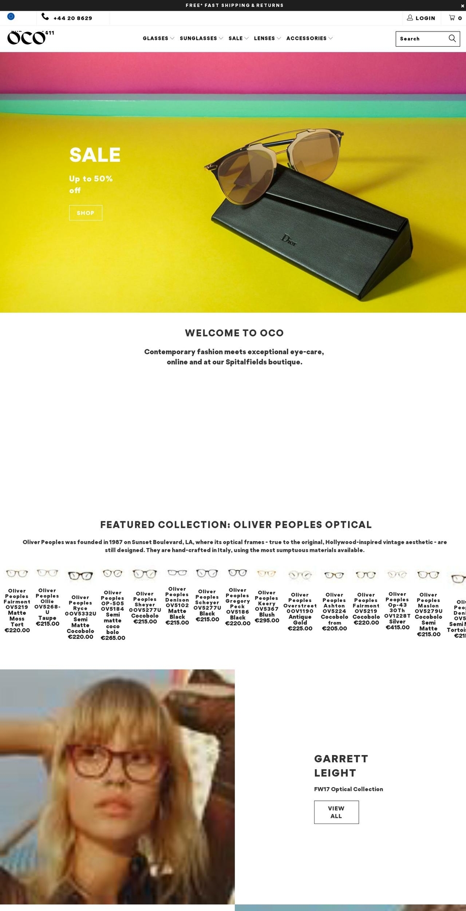 oco-theme Shopify theme site example ocoglasses.be