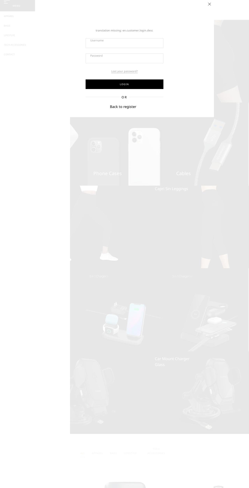 ocommo.com shopify website screenshot
