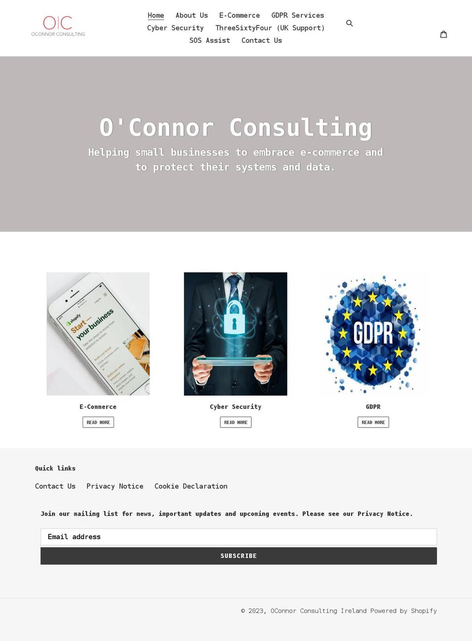 oconnorconsultingireland.com shopify website screenshot
