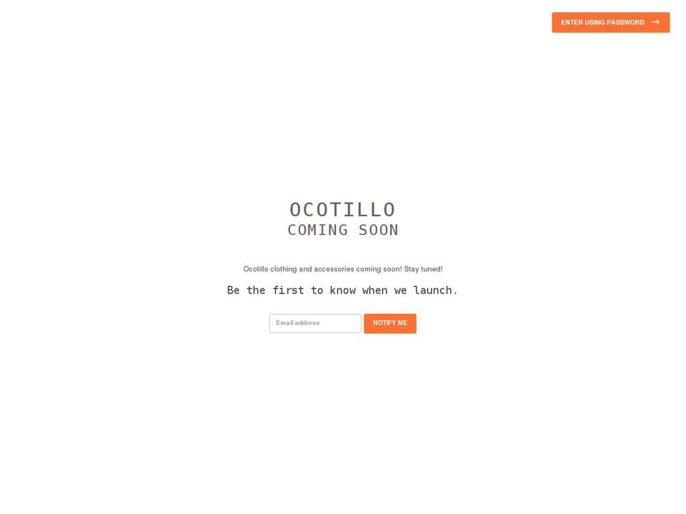 ocotillo.co shopify website screenshot