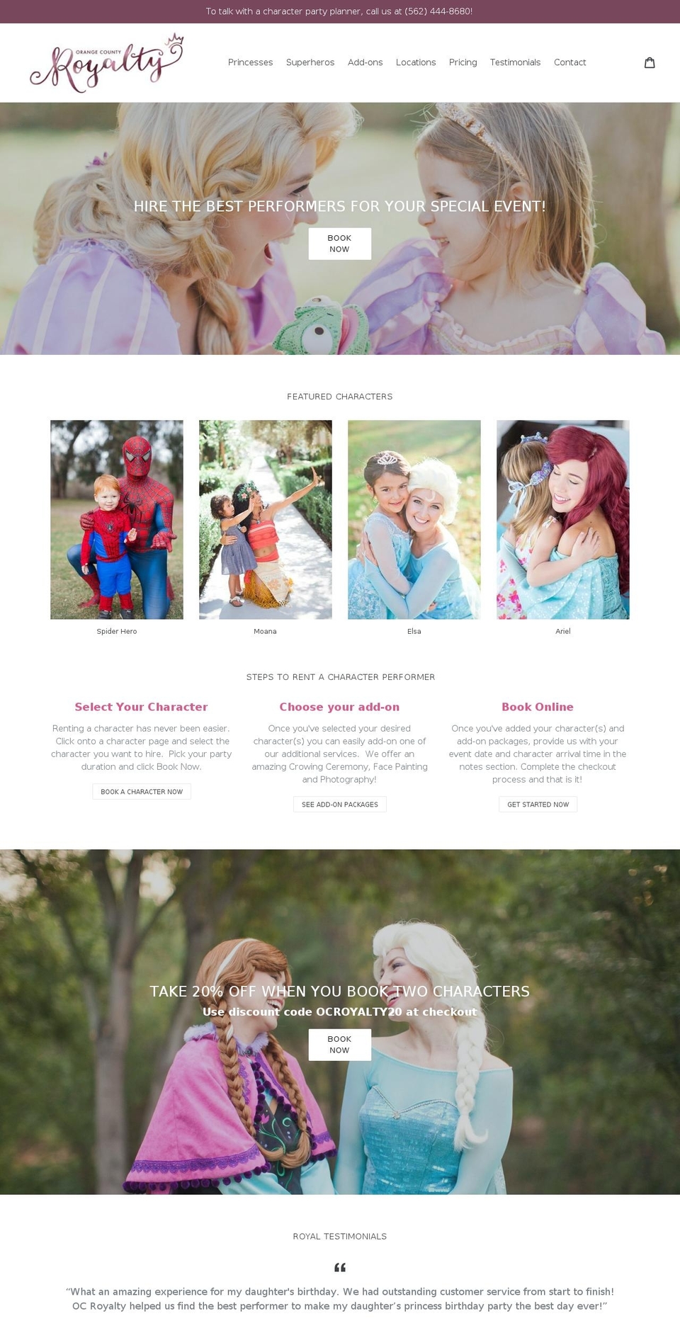 ocroyalty.com — Shopify storefront screenshot