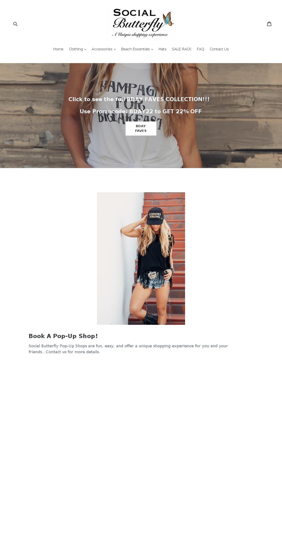 ocsocialbutterfly.com — Shopify storefront screenshot
