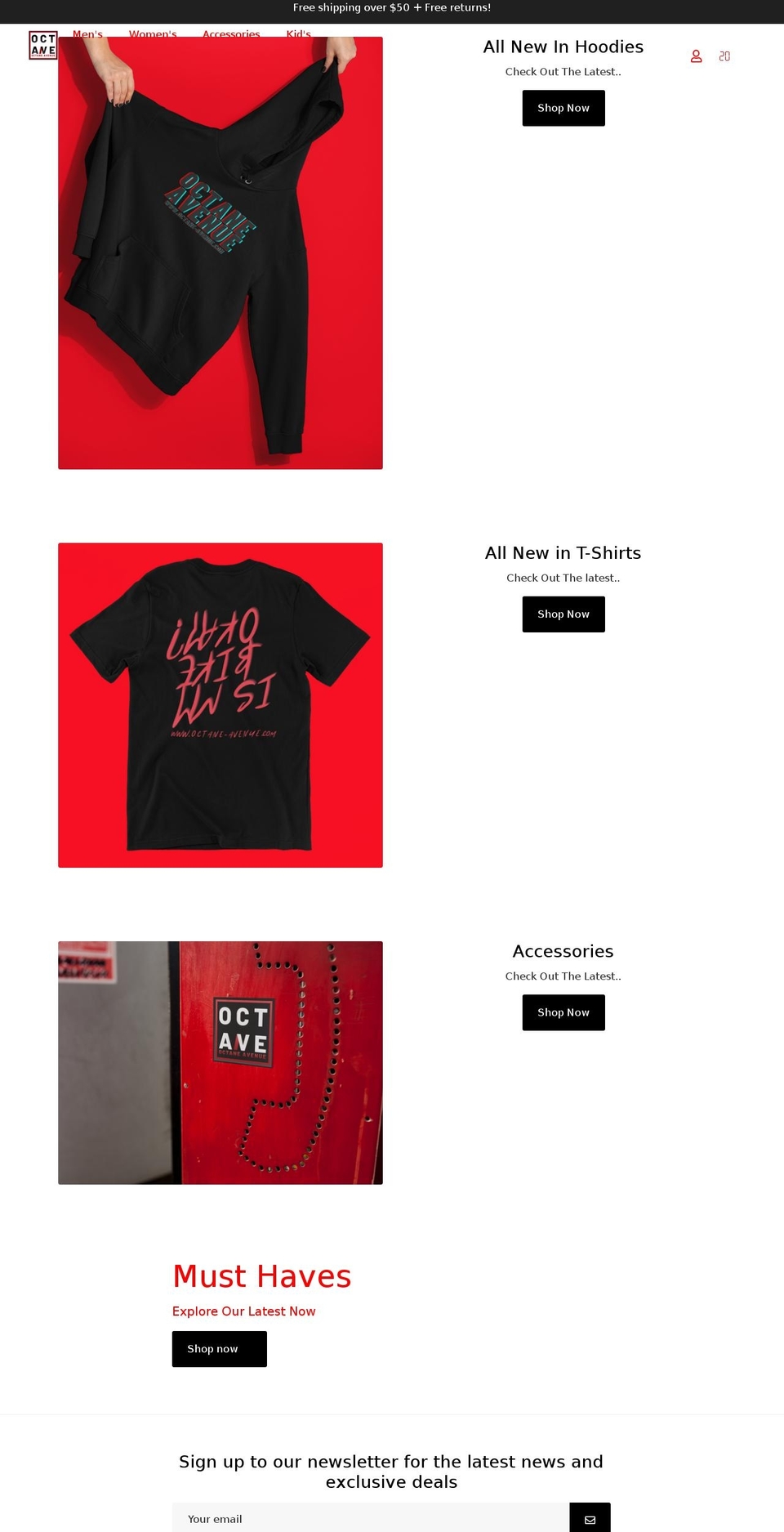 octane-avenue.com shopify website screenshot