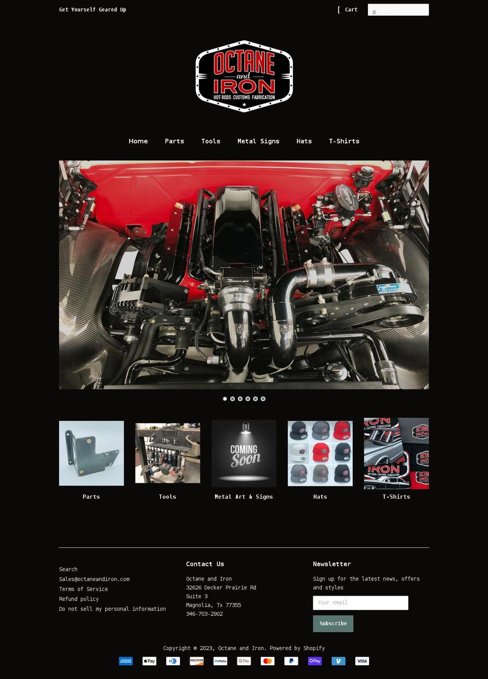 octaneandiron.com shopify website screenshot