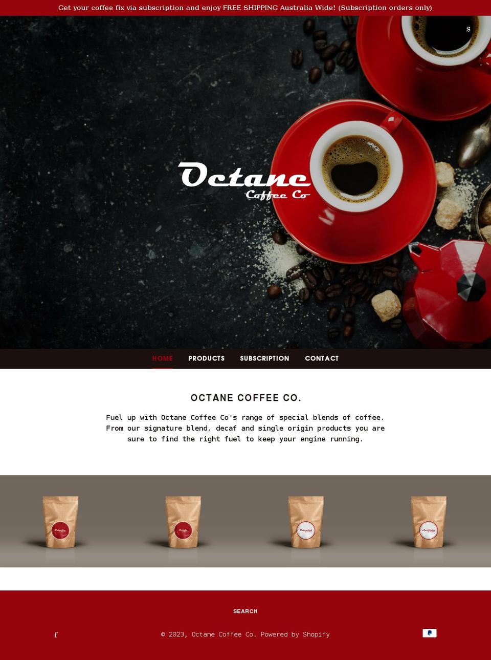 octanecoffeeco.com shopify website screenshot