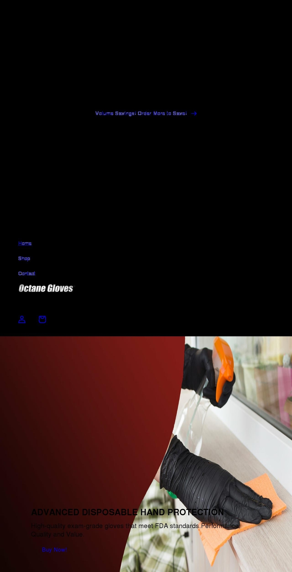 octanegloves.com shopify website screenshot