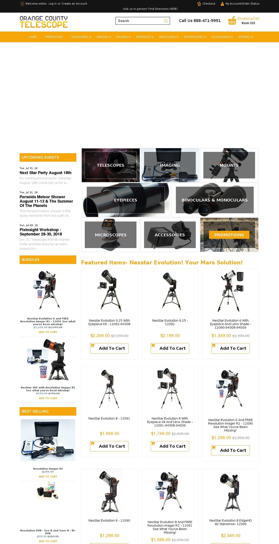 octelescope.com shopify website screenshot