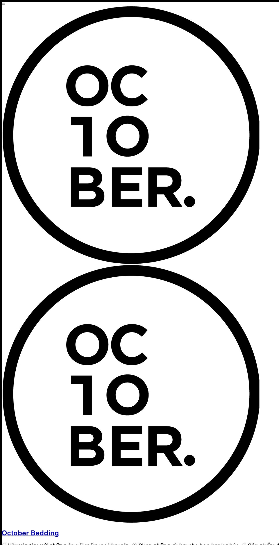 octoberbedding.com — Shopify storefront screenshot