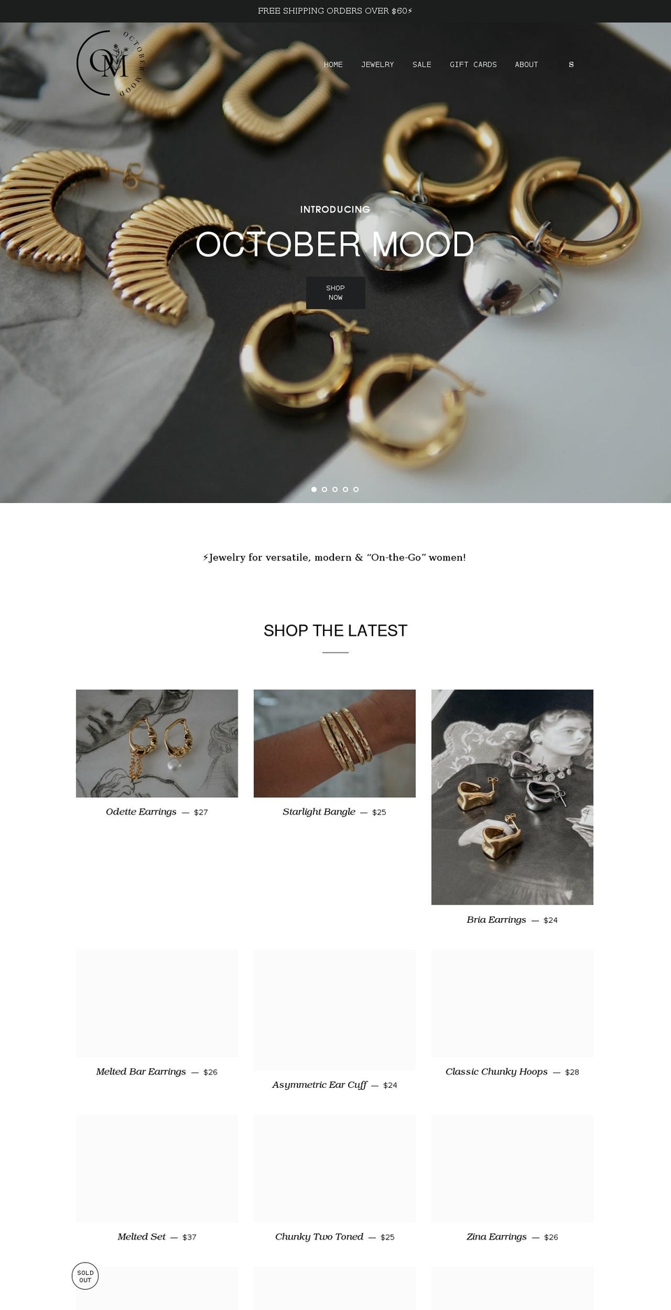 octobermoodshop.com shopify website screenshot