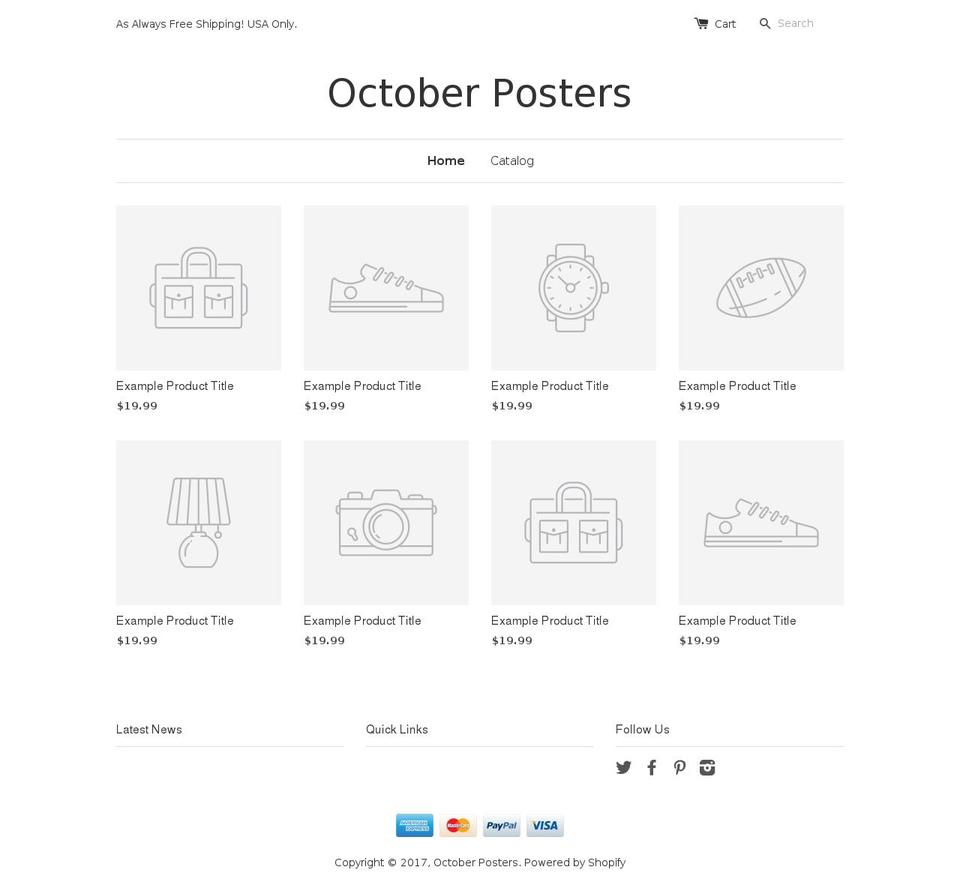 octoberposters.com shopify website screenshot
