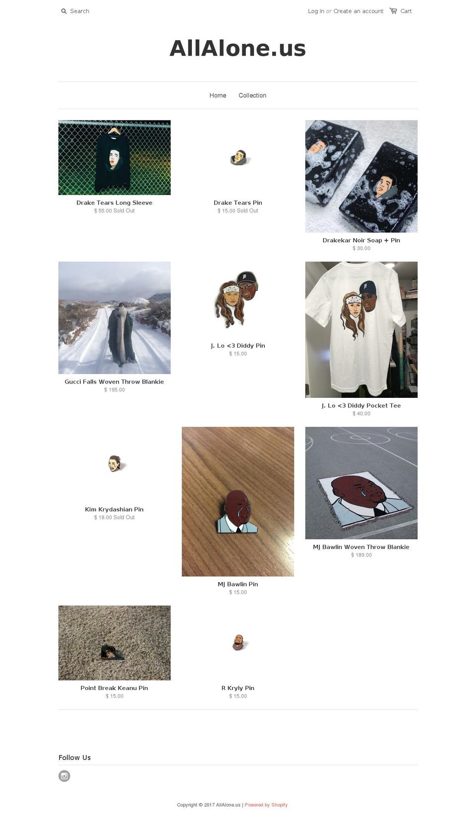 octobersallalone.com shopify website screenshot