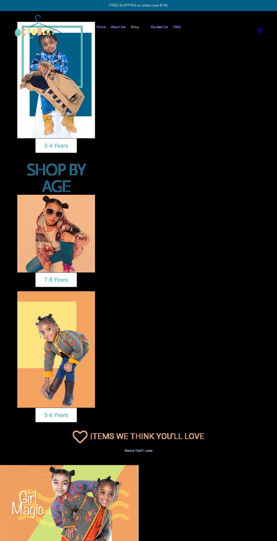 octoberscloset.com shopify website screenshot