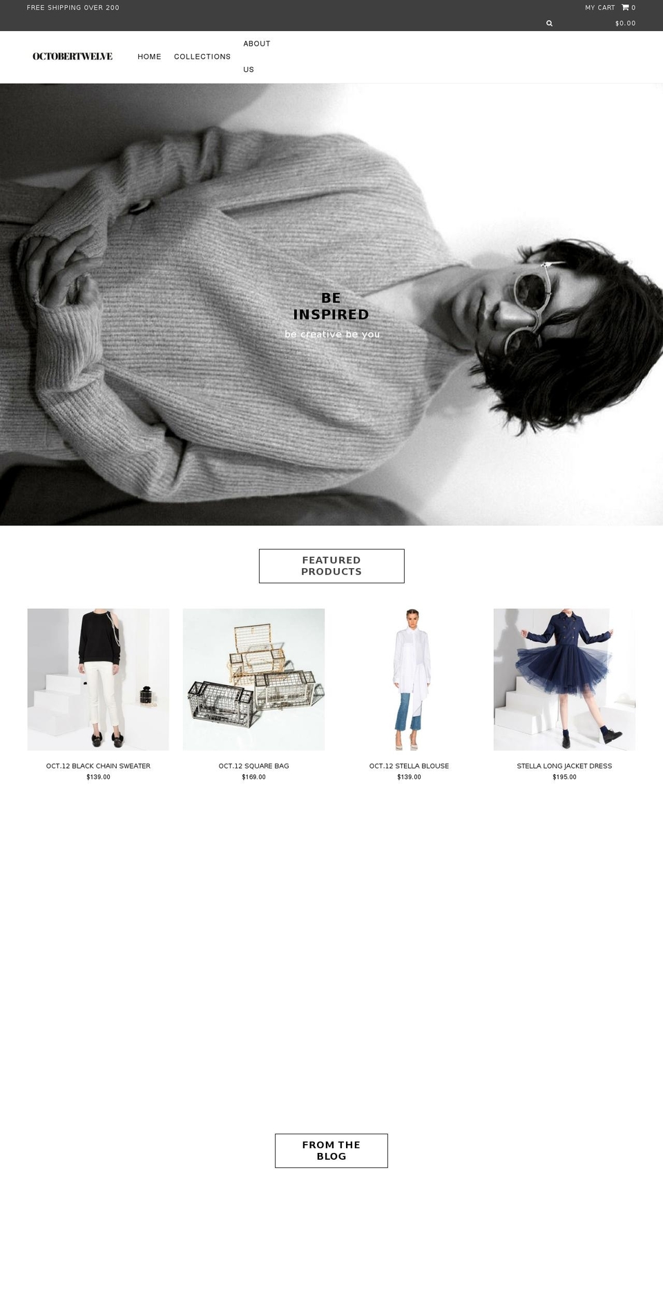octobertwelve.com shopify website screenshot