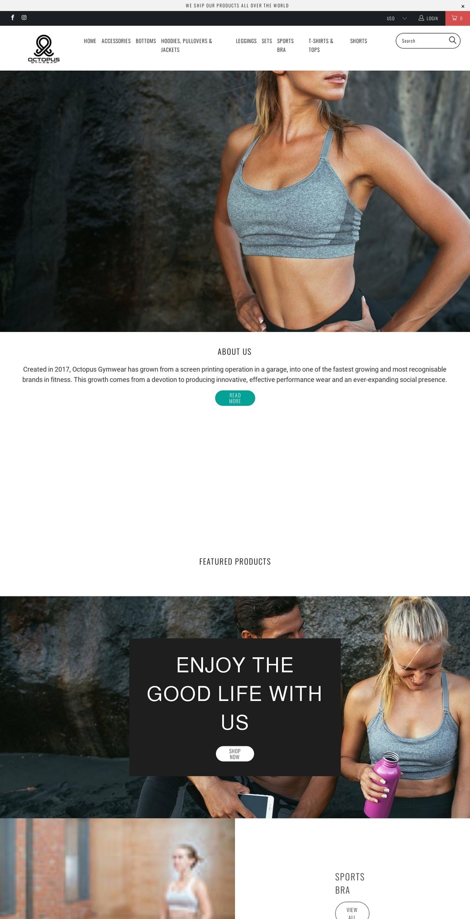 octopusgymwear.com — Shopify storefront screenshot