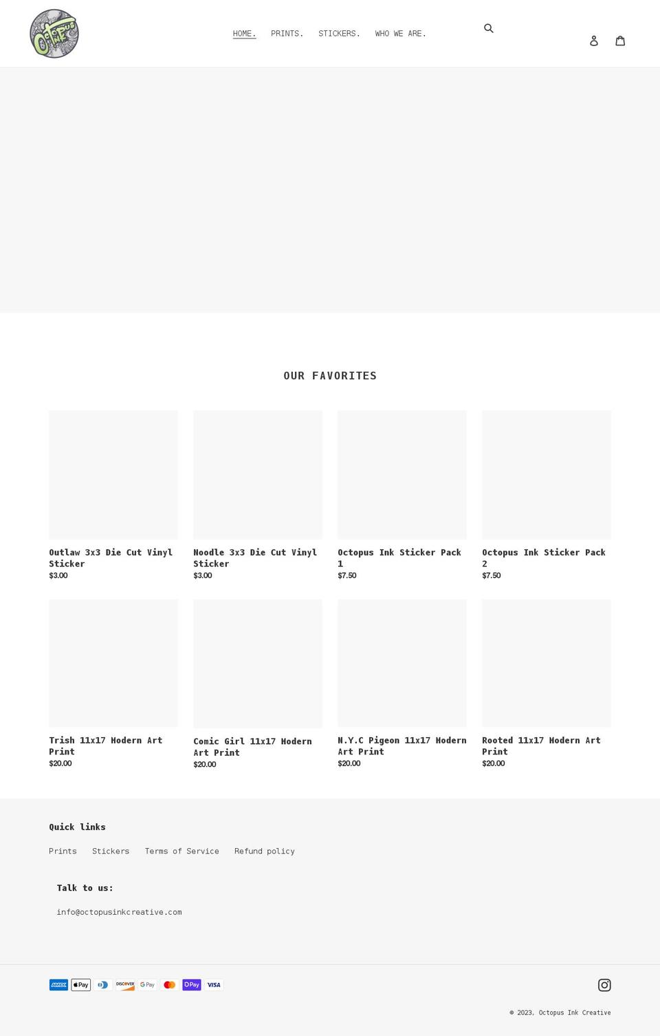 octopusinkcreative.com shopify website screenshot