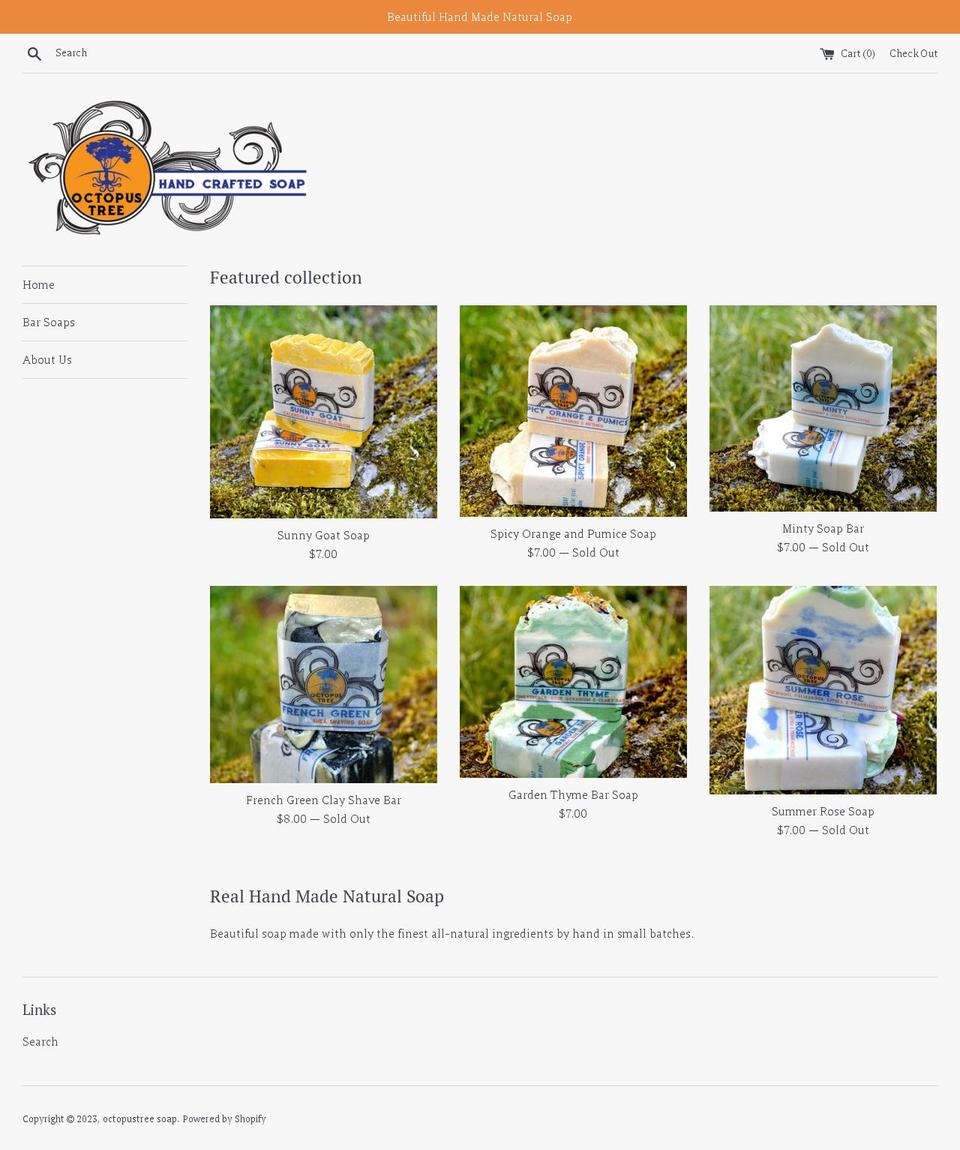 octopustreesoap.com shopify website screenshot