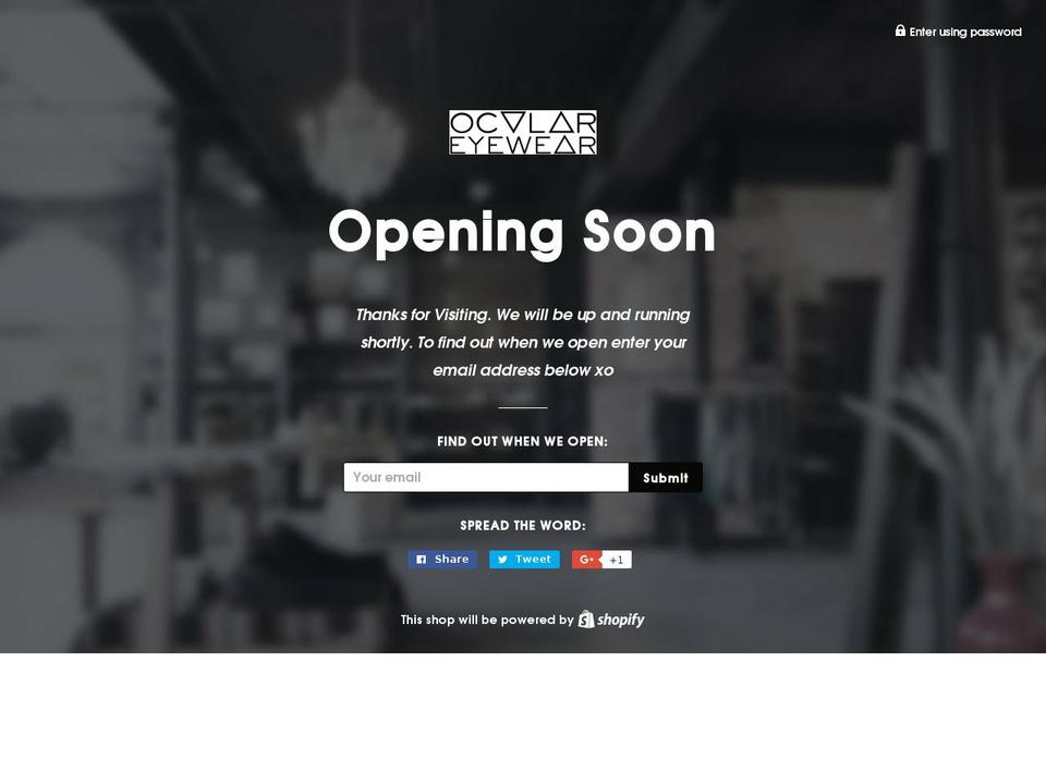 oculareyewear.com shopify website screenshot
