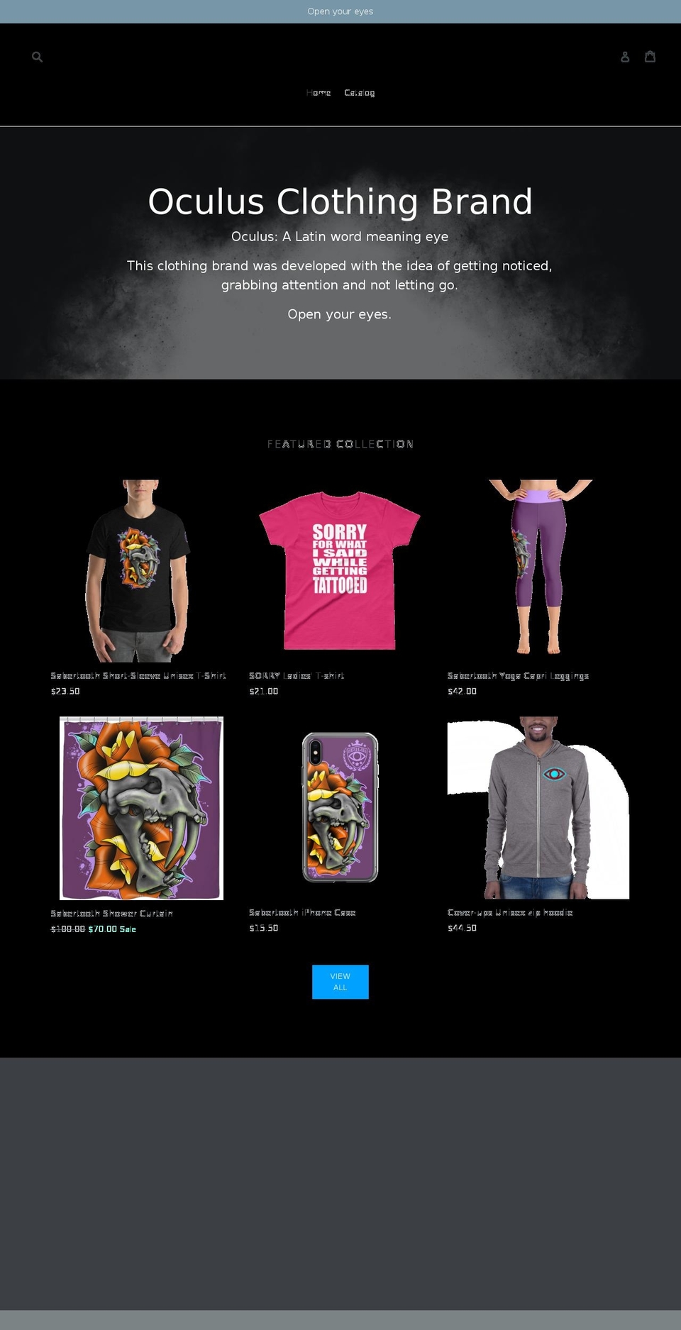 oculusclothingbrand.com — Shopify storefront screenshot