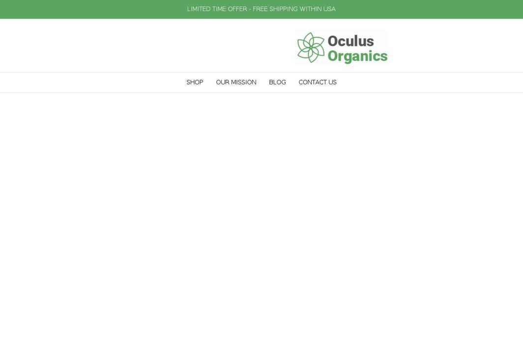 oculusorganics.com shopify website screenshot