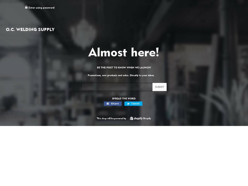ocweldingsupply.com — Shopify storefront screenshot