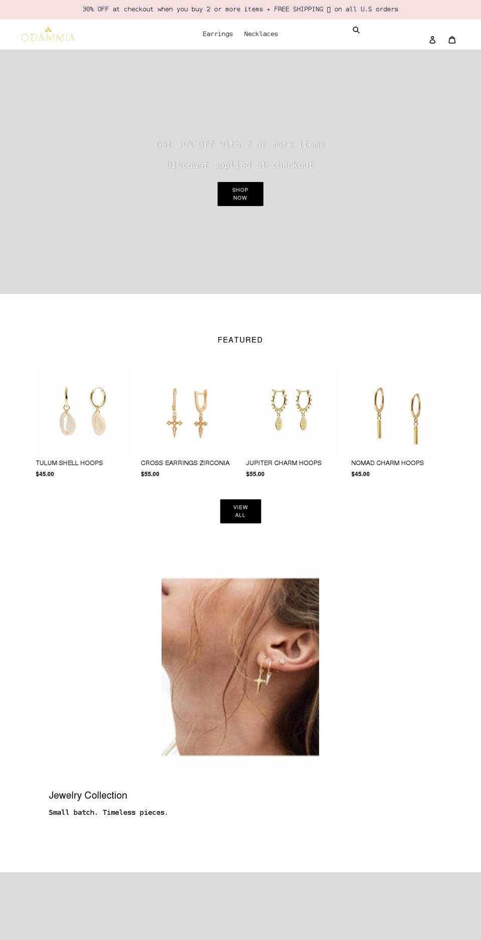 odammia.com shopify website screenshot