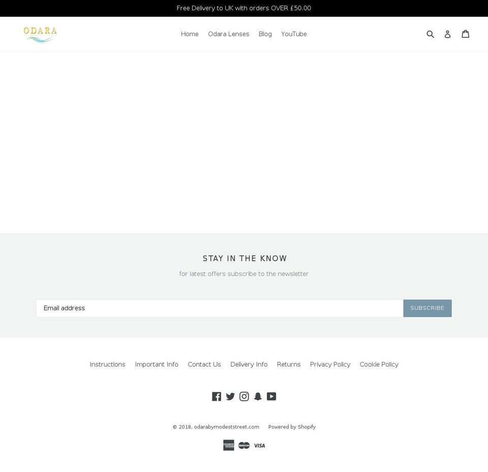 odarabymodeststreet.com — Shopify storefront screenshot