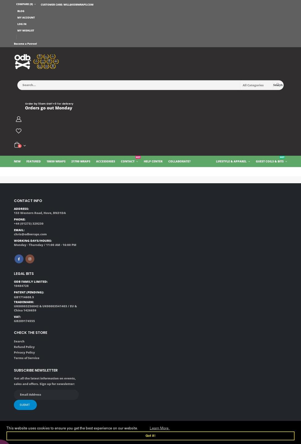 odbwraps.com shopify website screenshot