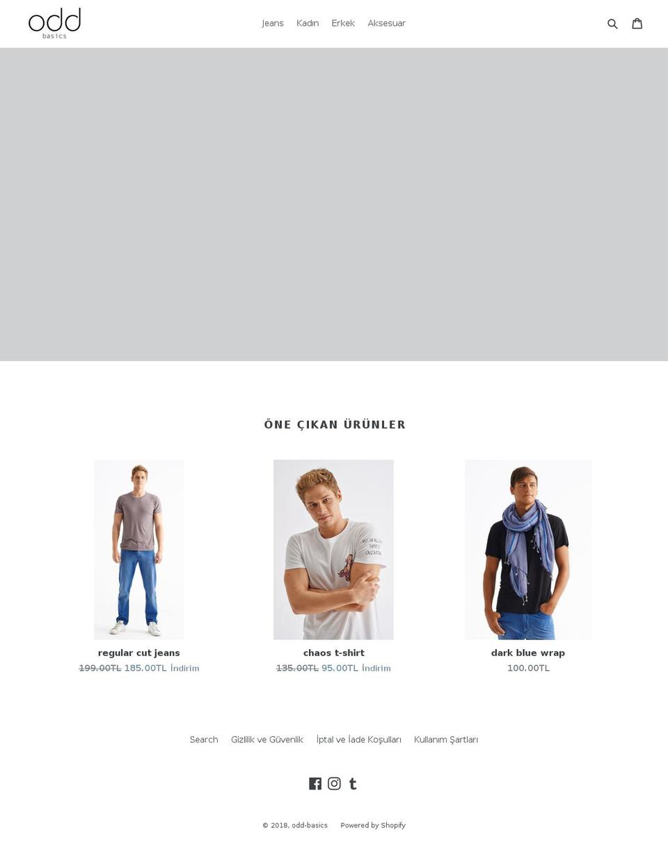 oddbasics.com — Shopify storefront screenshot