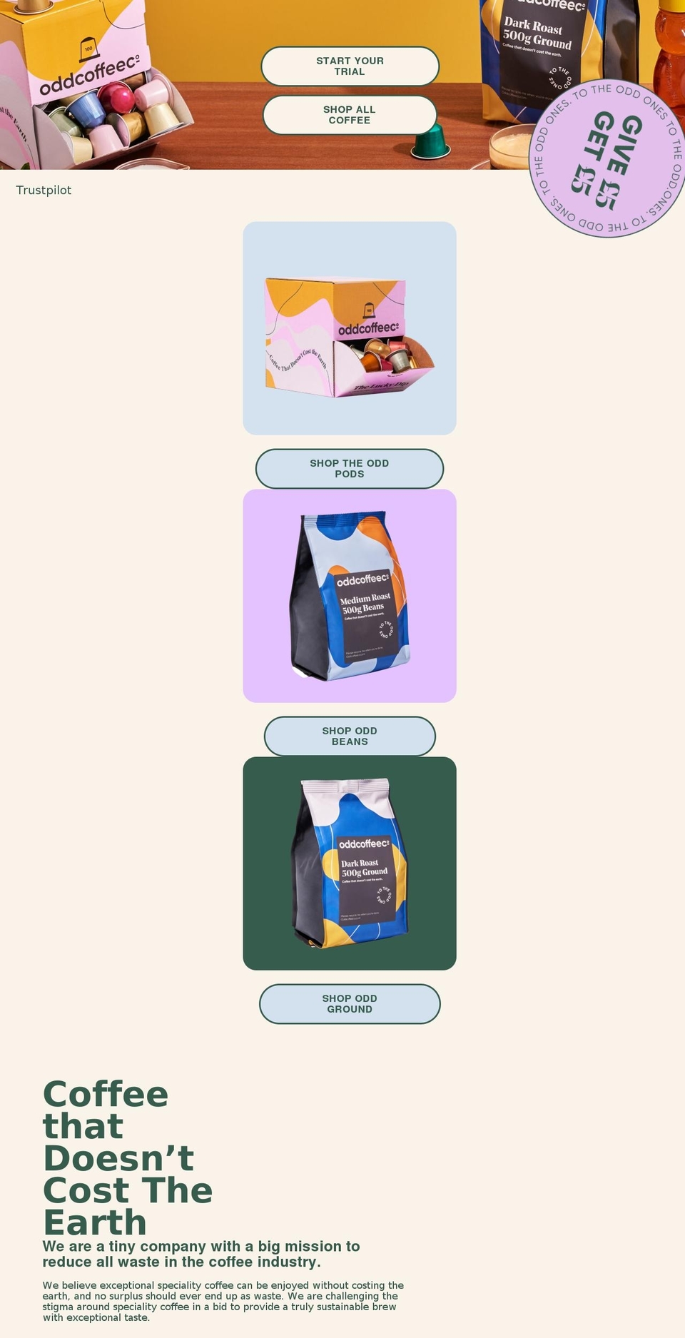 oddcoffeeco.com shopify website screenshot