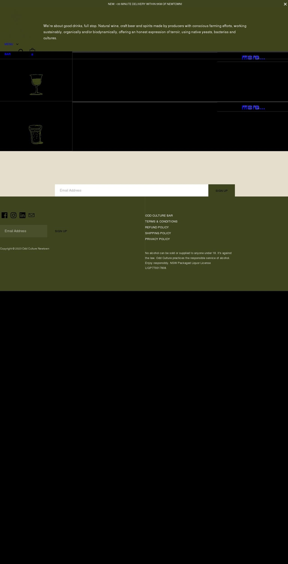oddculture.com.au shopify website screenshot