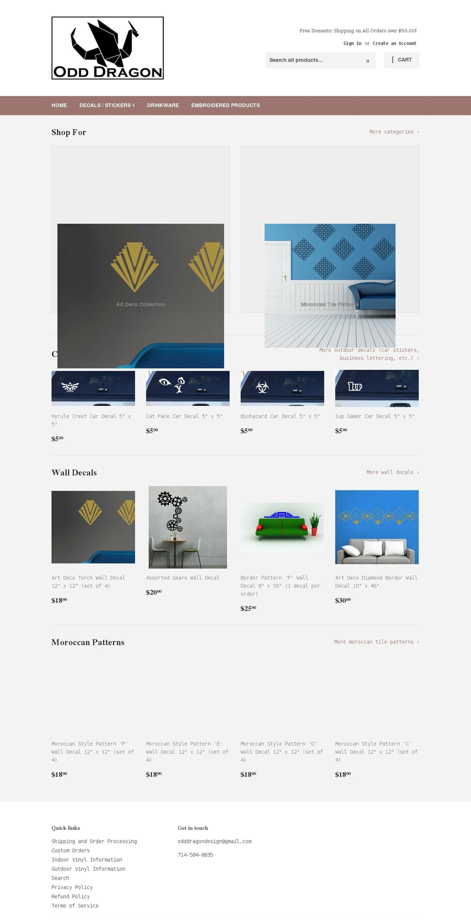 odddragon.com shopify website screenshot