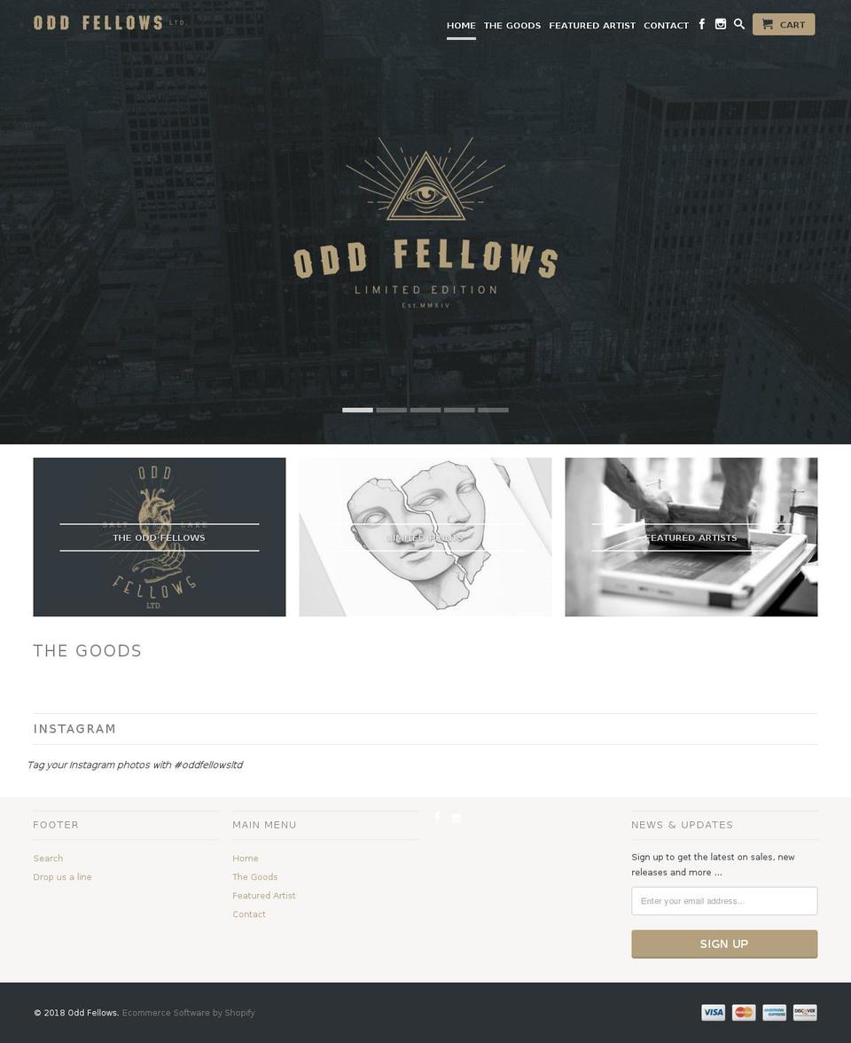 oddfellowsltd.com — Shopify storefront screenshot
