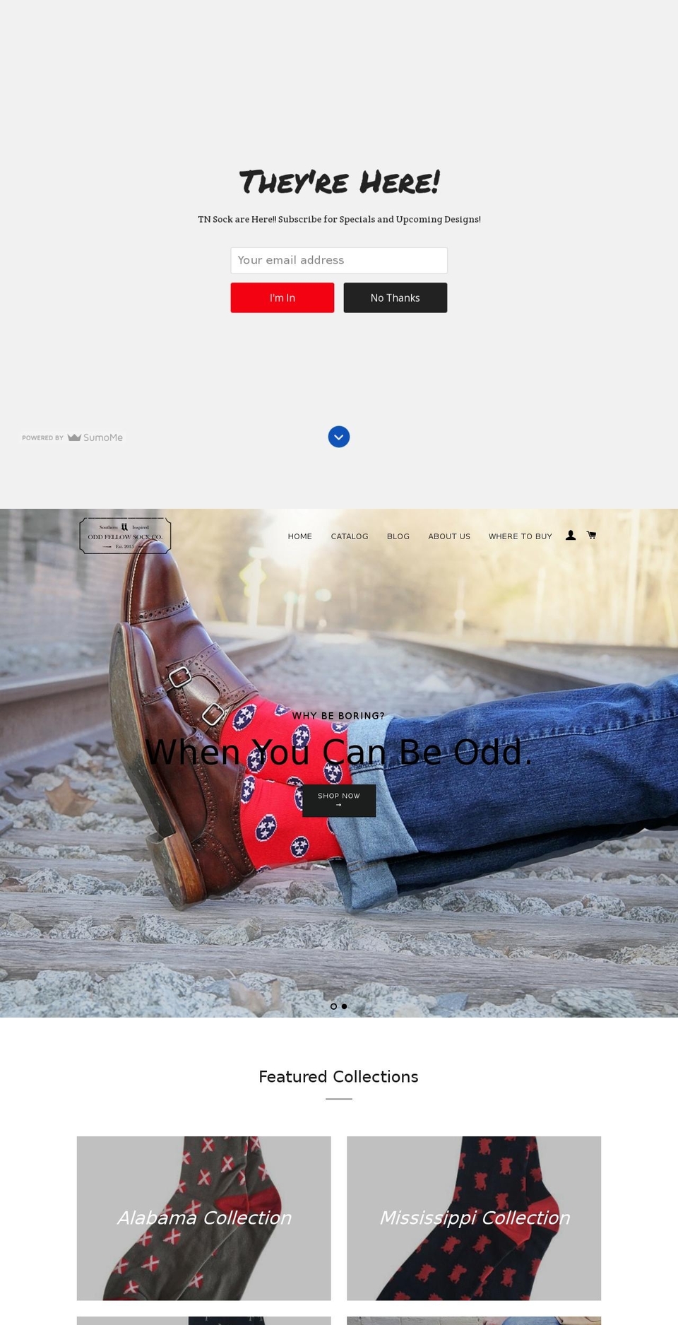 oddfellowsockco.com shopify website screenshot