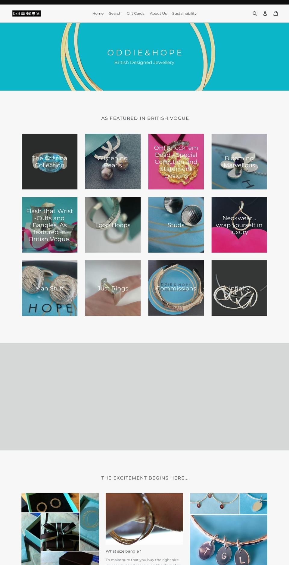 oddieandhope.com — Shopify storefront screenshot