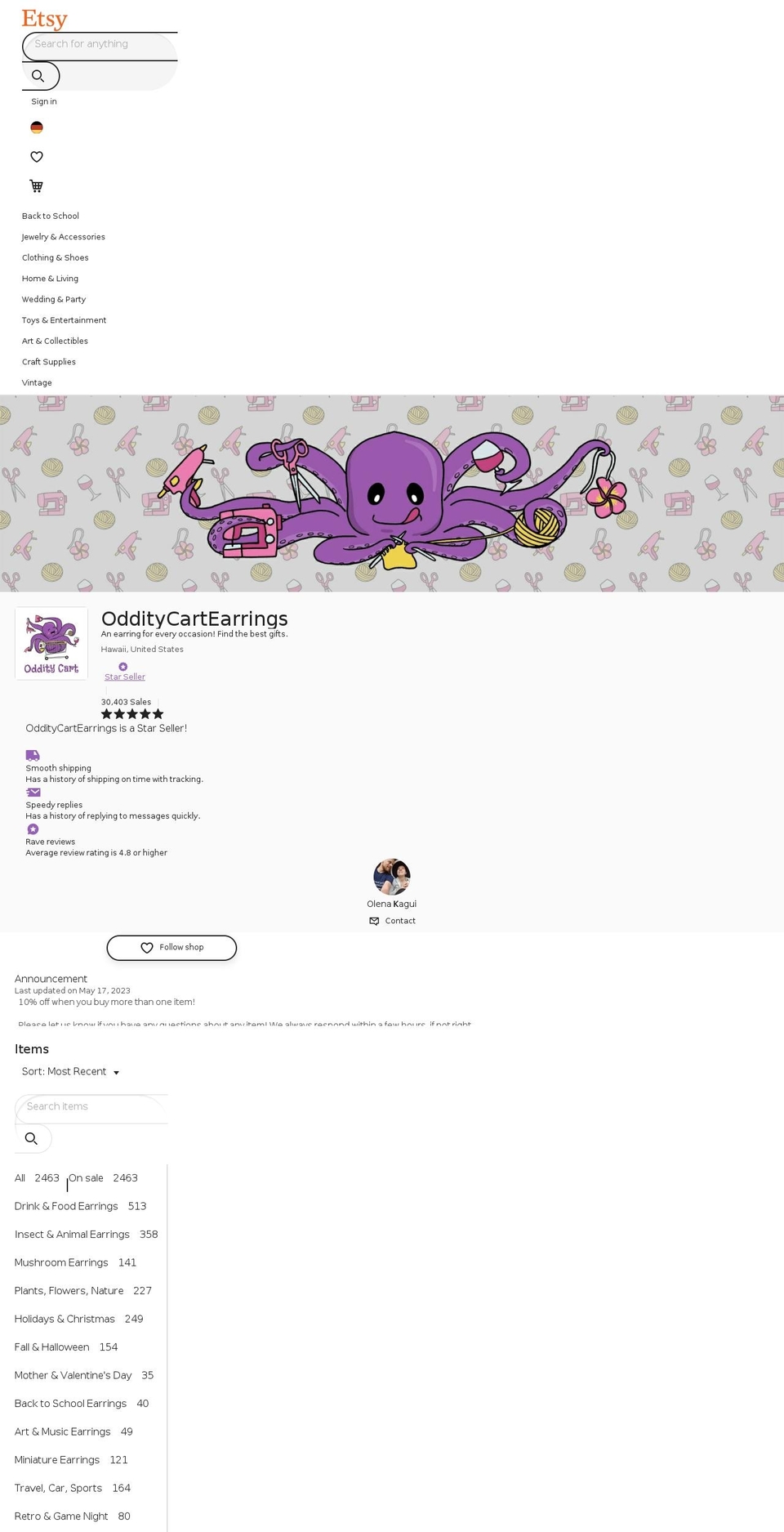 odditycart.com — Shopify storefront screenshot
