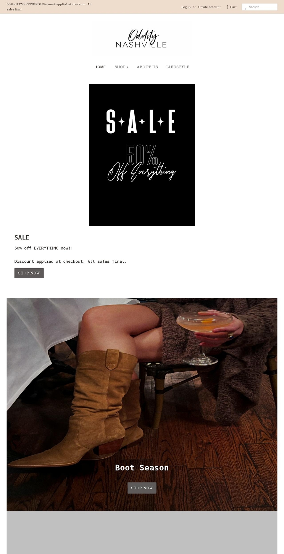 odditynashville.com shopify website screenshot