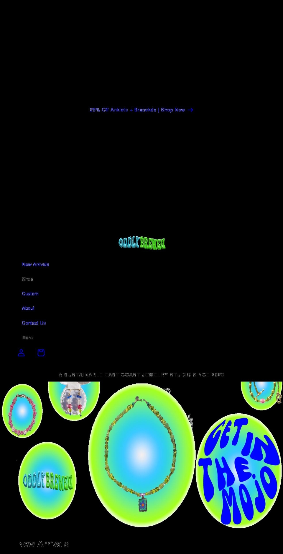 oddlybrewed.com shopify website screenshot