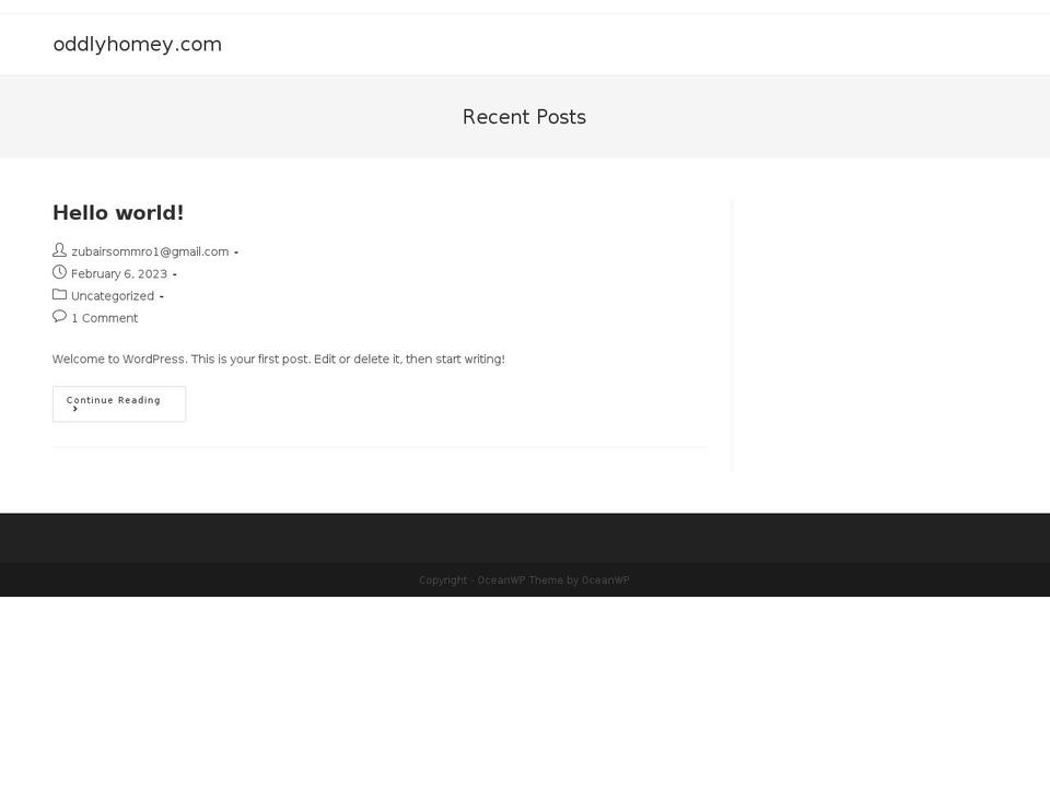 oddlyhomey.com — Shopify storefront screenshot