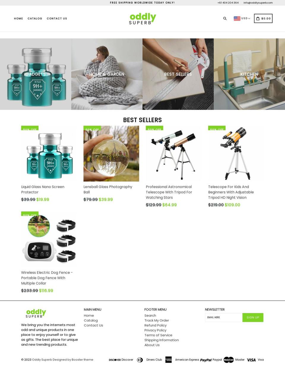 oddlysuperb.com shopify website screenshot