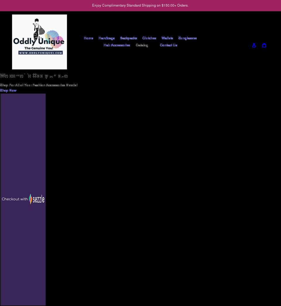 oddlyunique1.com shopify website screenshot