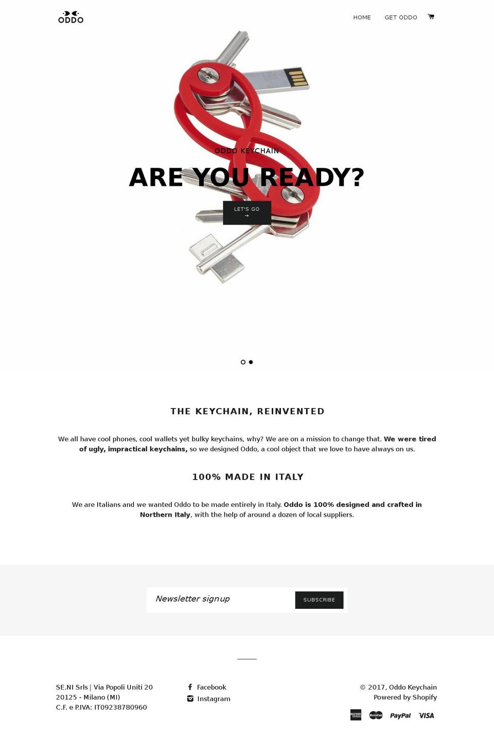 oddo-keychain.com shopify website screenshot
