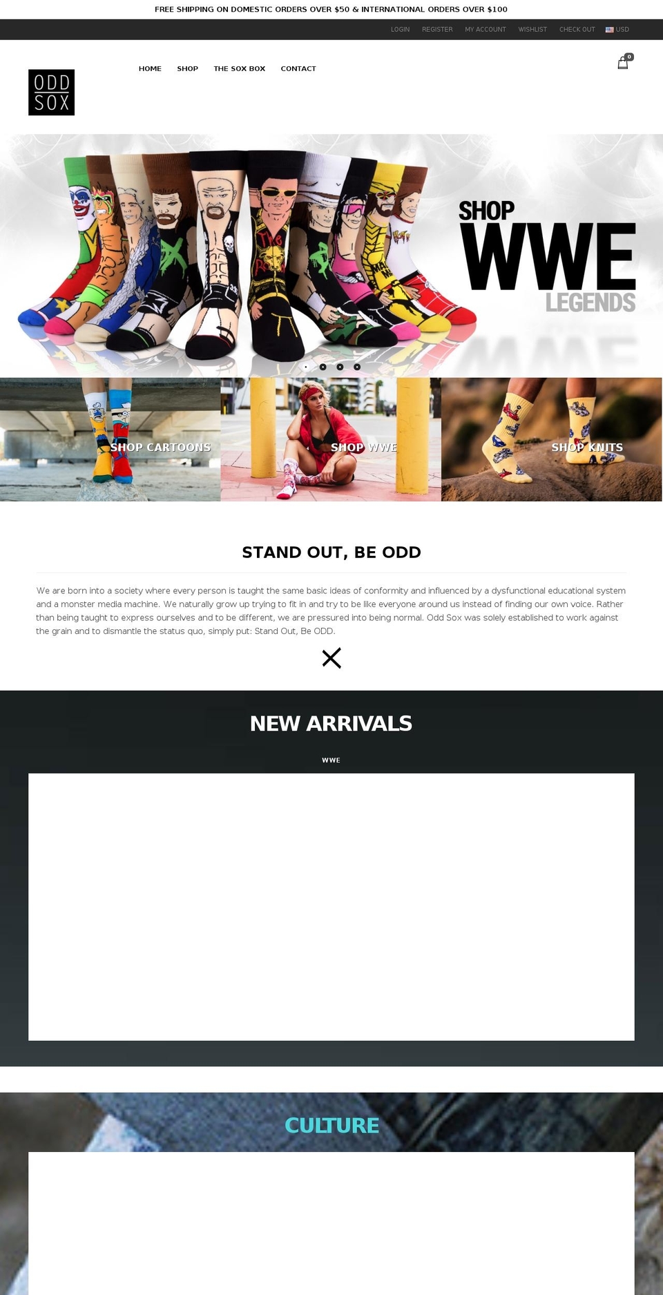 V2 Shopify theme site example oddsoxofficial.com