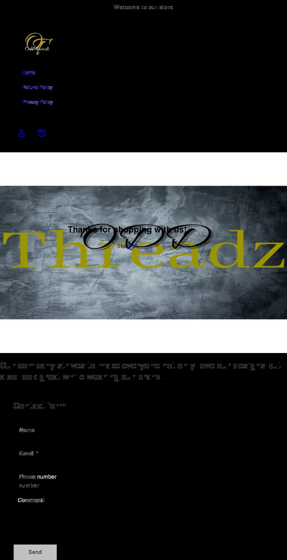oddthreadz.com shopify website screenshot