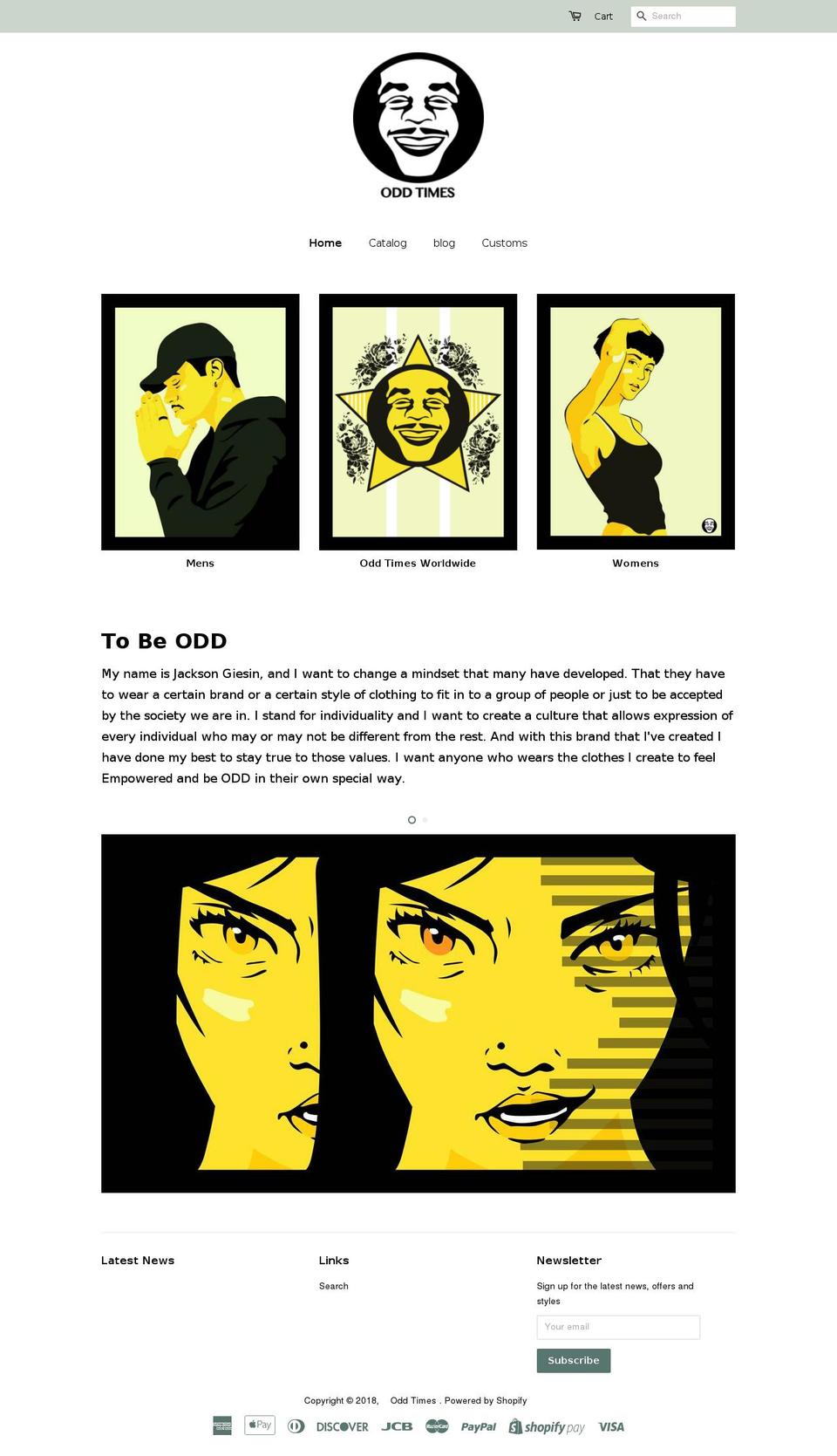 oddtimesclothing.com — Shopify storefront screenshot