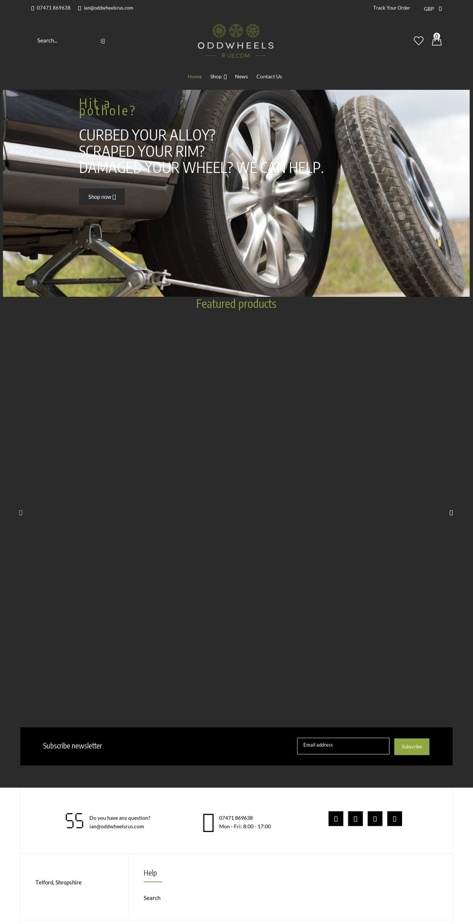 oddwheelsrus.com shopify website screenshot