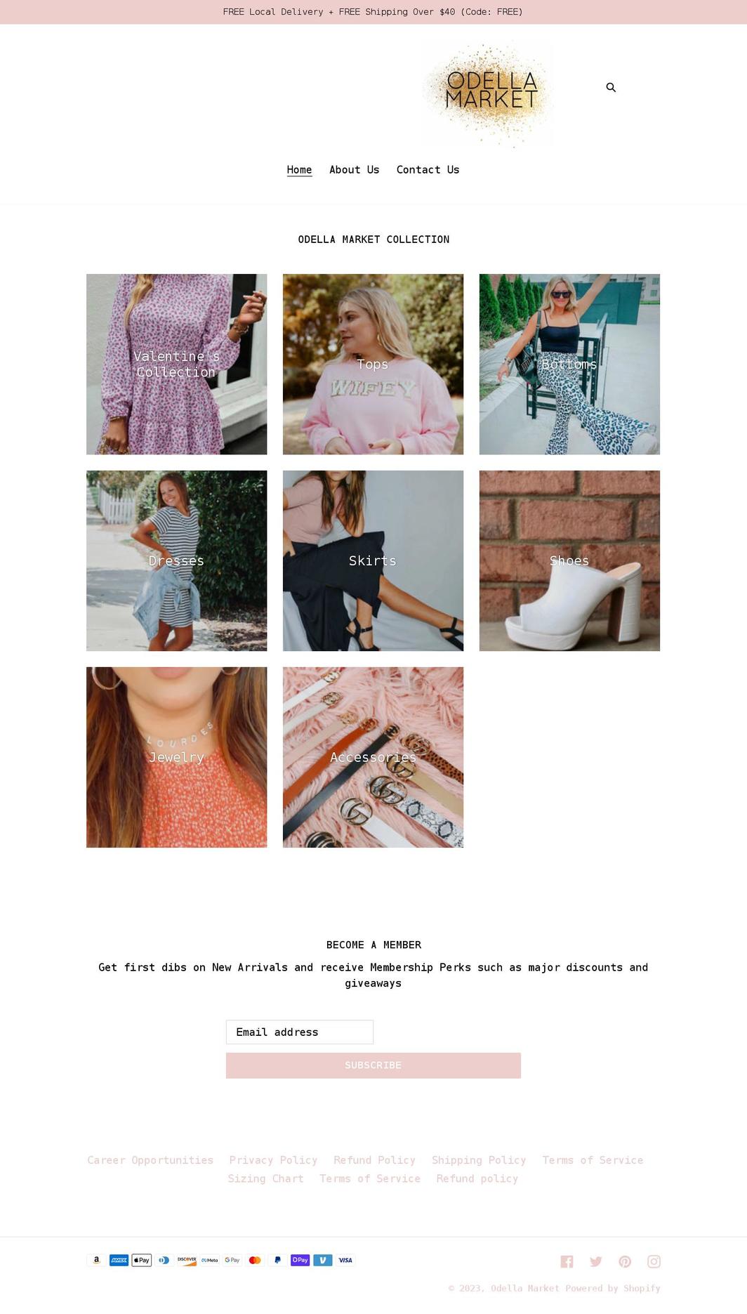 odellamarket.com shopify website screenshot
