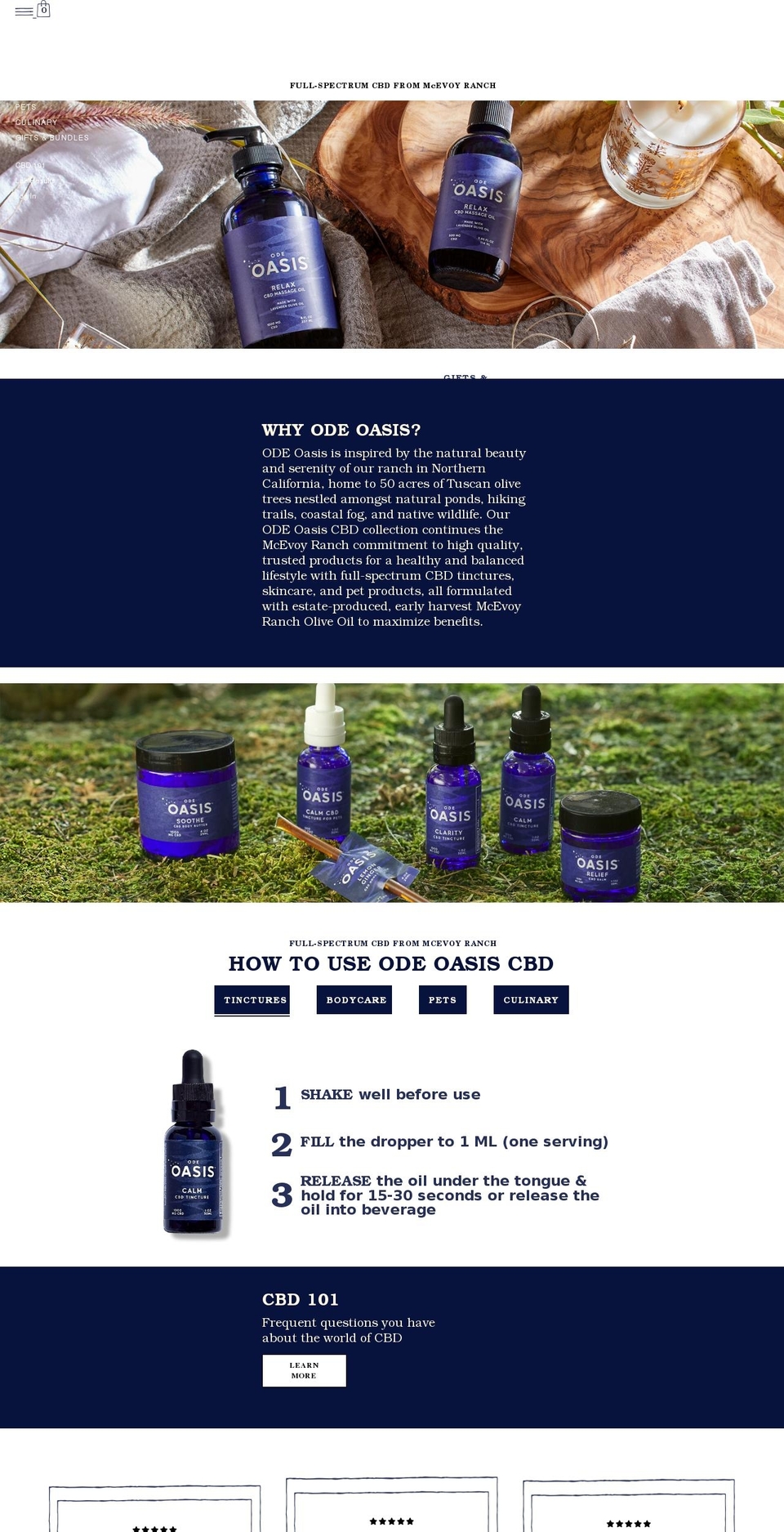 odeoasis.com shopify website screenshot