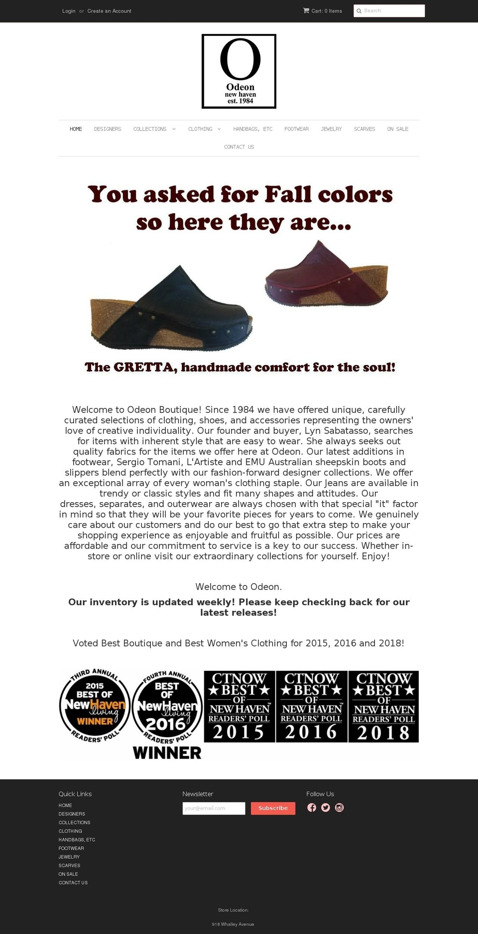 odeonboutique.com — Shopify storefront screenshot