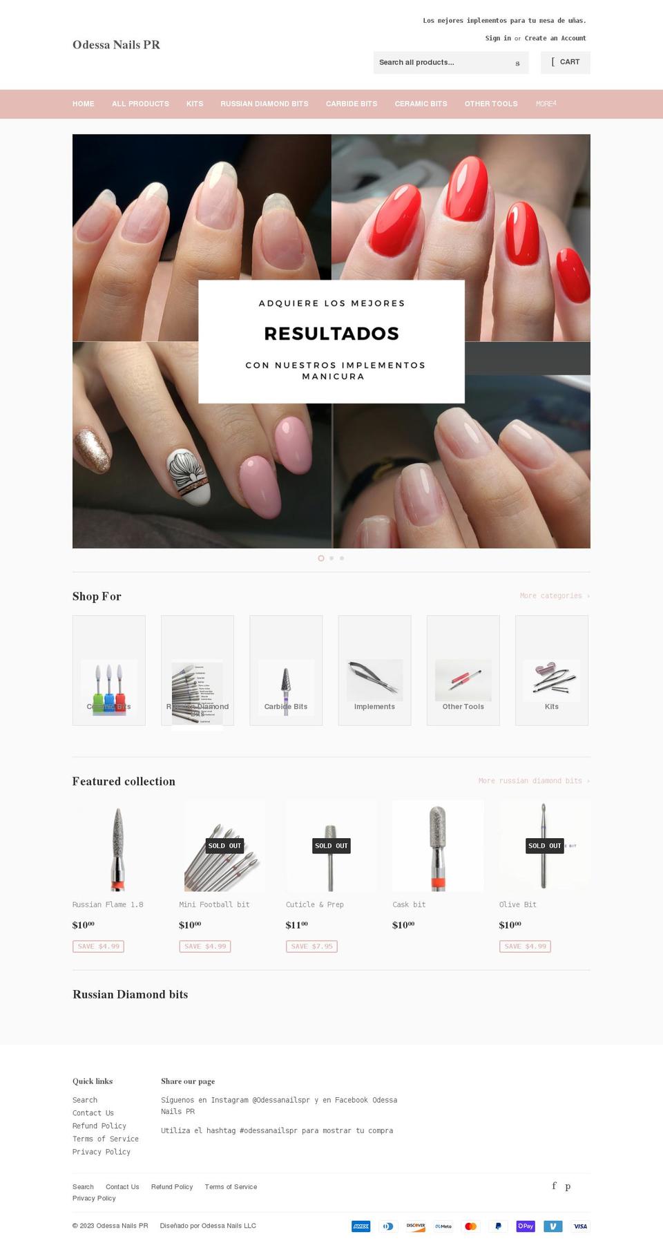 odessanailspr.com shopify website screenshot