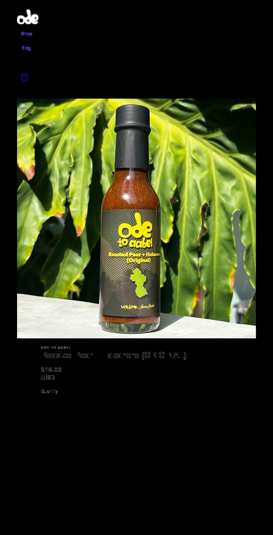 odetoaabel.com shopify website screenshot